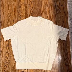 ANINE BING | NWOT Mockneck wool/cashmere short sleeve sweater